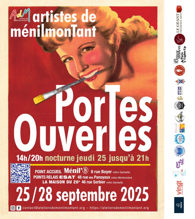 Portes Ouvertes des Artistes de Ménilmontant | Du 25 au 28 Sept. de 14h à 20h